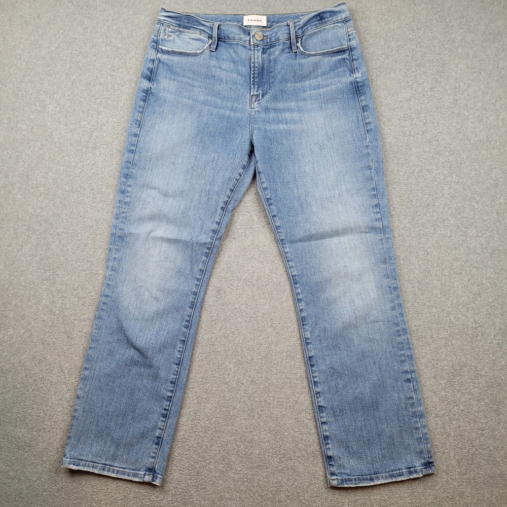 FRAME‎ Le High Straight Jeans Womens 29x27 Blue High Rise Organic Cotton Cebu